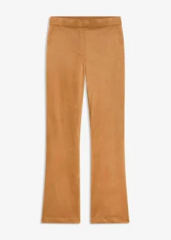 Outlet Velourslederimitat Flared Hose Damen Bekleidung·Kleider|Hosen