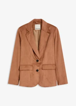 New Velourslederimitat-Blazer Damen Bekleidung·Basics|Blazer