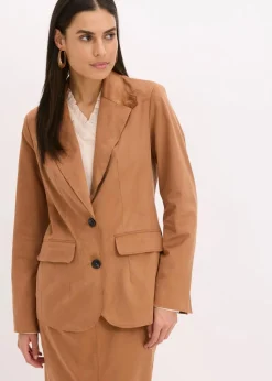 New Velourslederimitat-Blazer Damen Bekleidung·Basics|Blazer