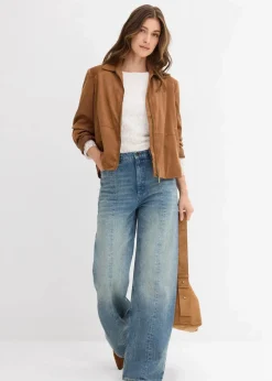 Online Velourslederimitat-Jacke Damen Bekleidung·Hosen|Jacken & Mäntel