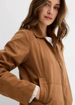 Online Velourslederimitat-Jacke Damen Bekleidung·Hosen|Jacken & Mäntel
