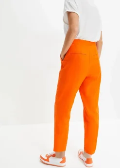 Online Verkürzte High-Waist-Hose aus Leinen-Viskose-Mix Damen Bekleidung·Kleider|Hosen