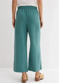 Outlet Verkürzte Hose aus weichem Viskose-Mix Damen Hosen|Bekleidung·Kleider