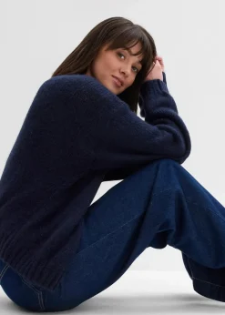 Damen bonprix Pullover & Strickjacken|Bekleidung·Jeans|Verkürzte Oversize Grobstrickjacke