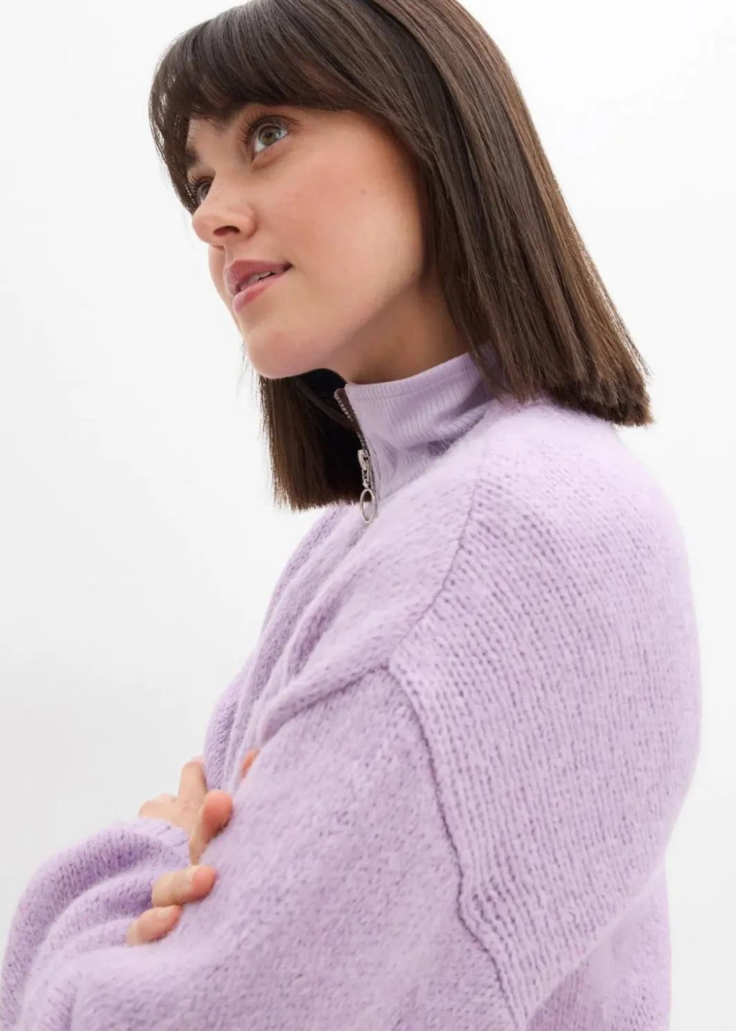 Damen bonprix Bekleidung·Umstandsmode|Strickmode|Verkürzte Oversize Grobstrickjacke
