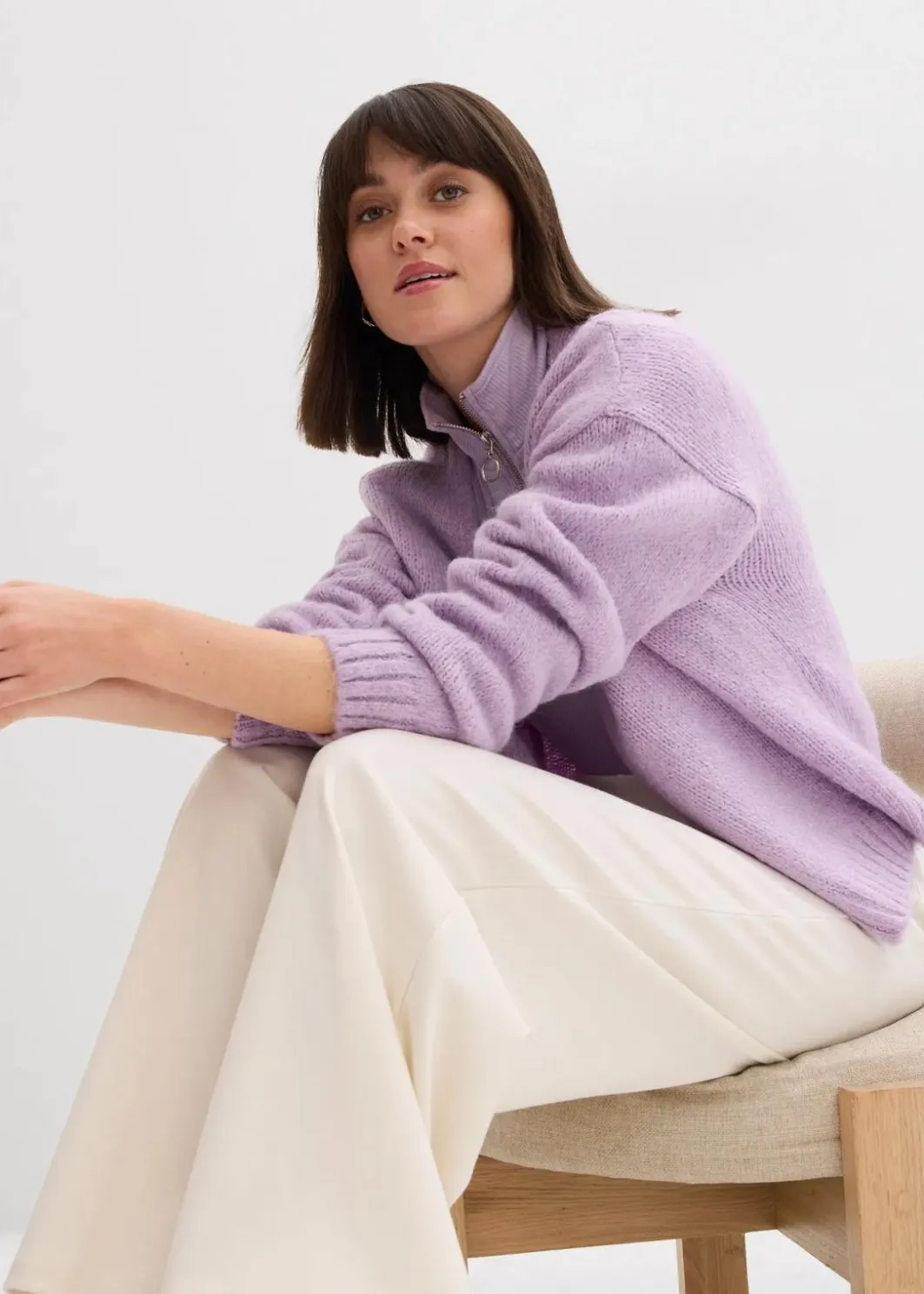 Damen bonprix Bekleidung·Umstandsmode|Strickmode|Verkürzte Oversize Grobstrickjacke