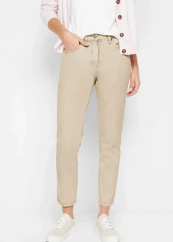 Damen bonprix Bekleidung·Kleider|Hosen|Verkürzte Twill-Hose im Used-Look