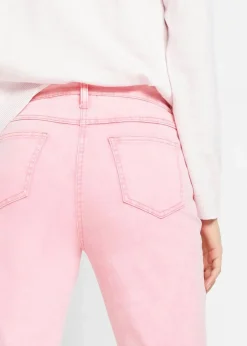 Clearance Verkürzte Twill-Hose im Used-Look Damen Hosen|Bekleidung·Kleider