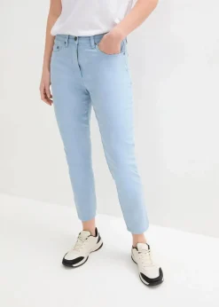 Damen bonprix Hosen|Bekleidung·Kleider|Verkürzte Twill-Hose im Used-Look