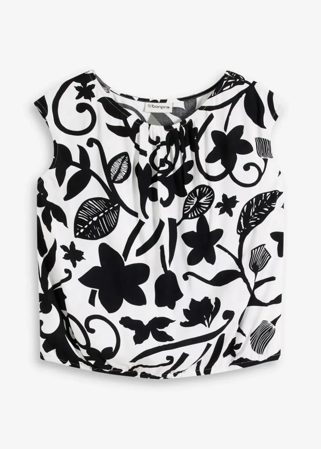 Damen bonprix Nachhaltigere Materialien|Shirts & Tops|verkürztes Blusentop aus fließender Viskose