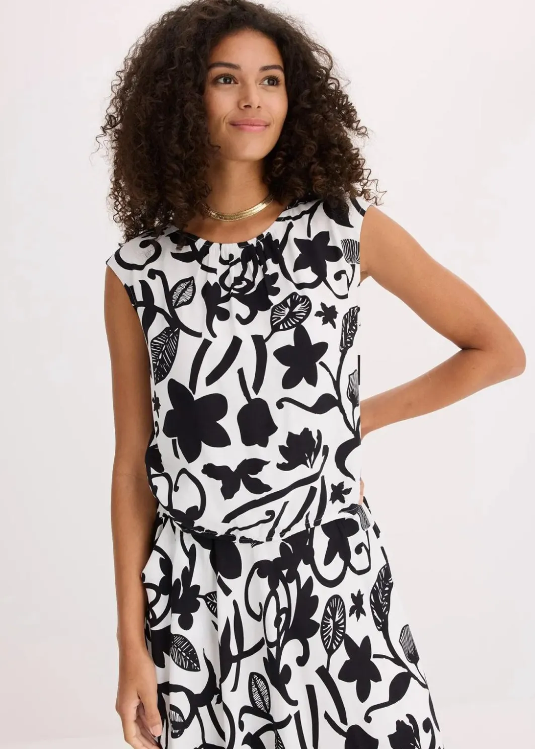 Damen bonprix Nachhaltigere Materialien|Shirts & Tops|verkürztes Blusentop aus fließender Viskose