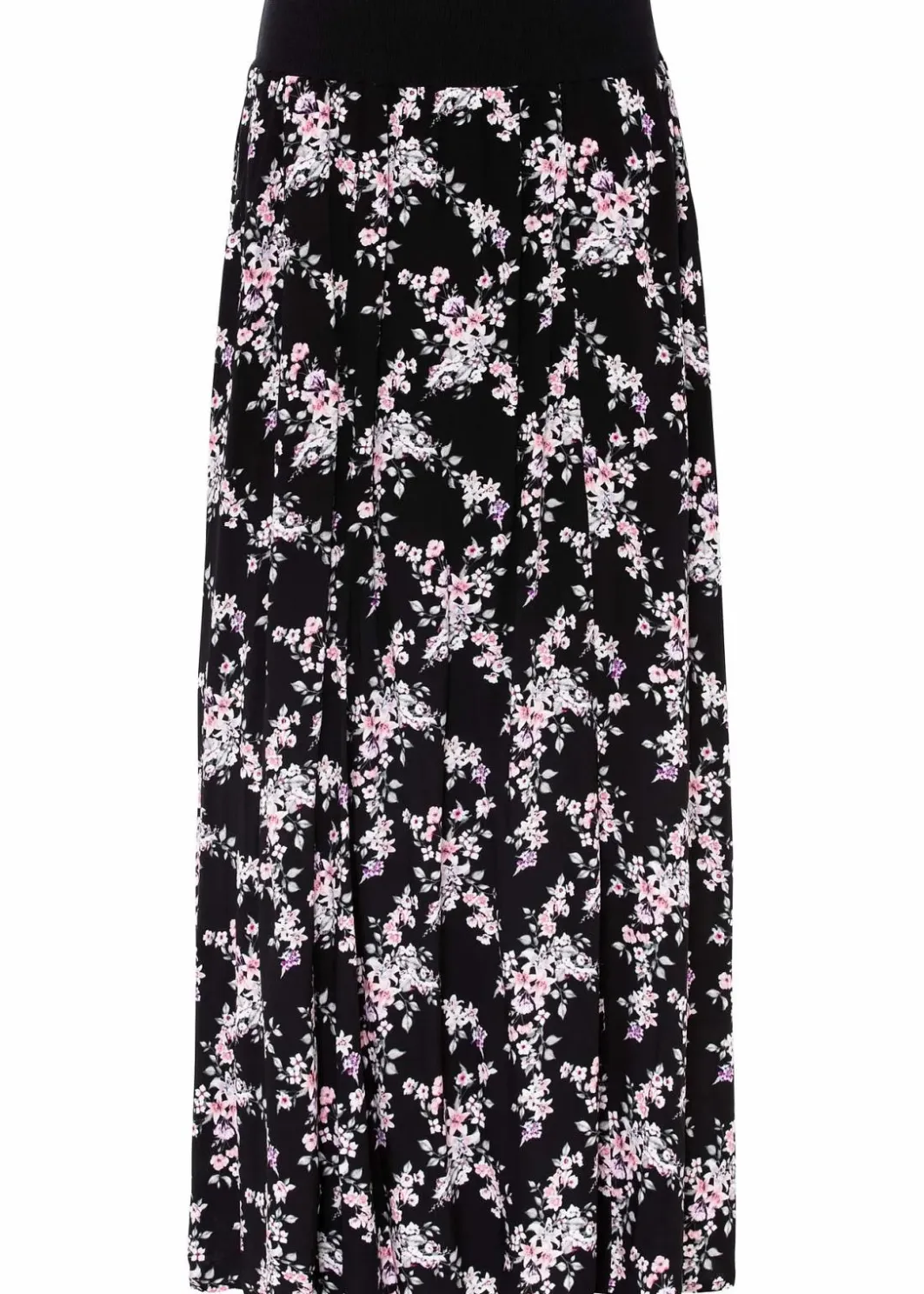 Damen bonprix Kurzgrößen|Bekleidung·Sportbekleidung|Viskose Maxirock
