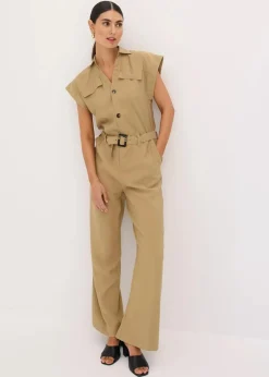 Viskose-Jumpsuit mit Bindeband Damen Bekleidung·Homewear|Jumpsuits