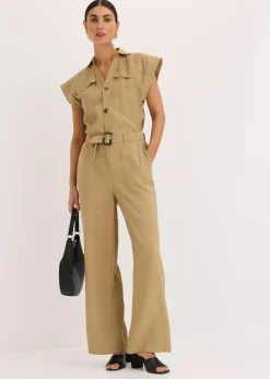 Viskose-Jumpsuit mit Bindeband Damen Bekleidung·Homewear|Jumpsuits