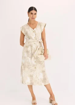 Viskose-Kleid mit Bindeband (2-tlg.Set) Damen Bekleidung·Pullover & Strickjacken|Kleider