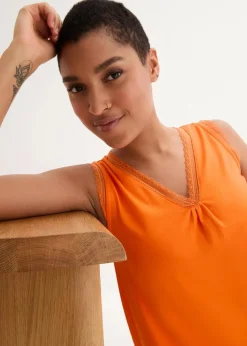 Hot Viskose-Top mit Spitze Damen Shirts & Tops