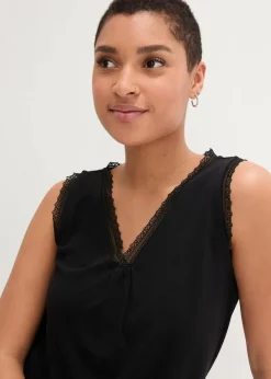 Discount Viskose-Top mit Spitze Damen Shirts & Tops