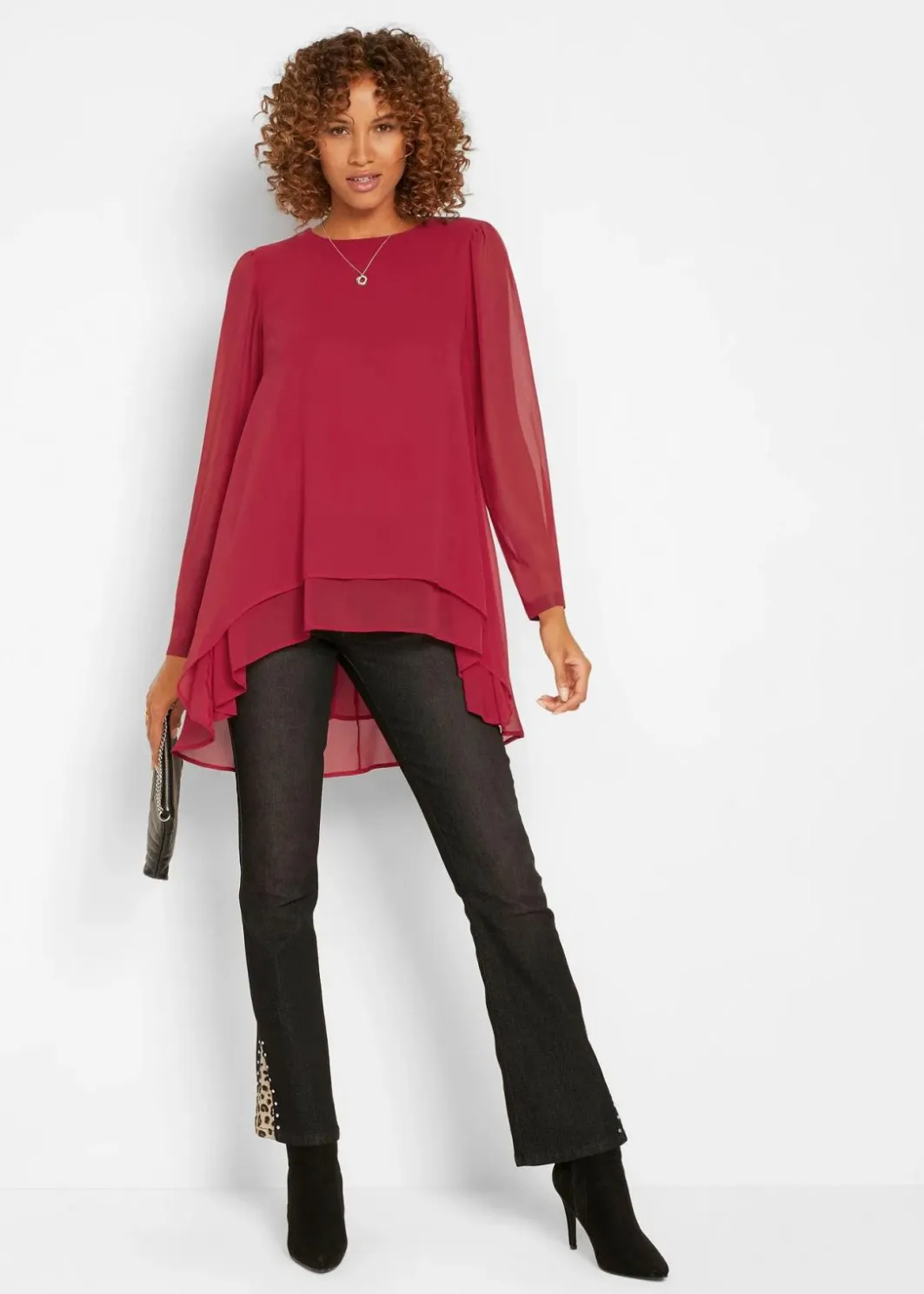 Damen bonprix Blusen & Tuniken|Bekleidung·Jacken & Mäntel|Vokuhila Long-Tunika