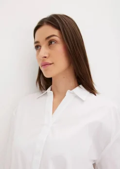 Online Vokuhila-Bluse aus Baumwoll-Mix Damen Bekleidung·Jacken & Mäntel|Blusen & Tuniken