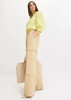Sale Vokuhila-Bluse aus Baumwoll-Mix Damen Blusen & Tuniken|Bekleidung·Jacken & Mäntel
