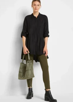 Vokuhila-Bluse aus reiner Viskose Damen Bekleidung·Jacken & Mäntel|Blusen & Tuniken