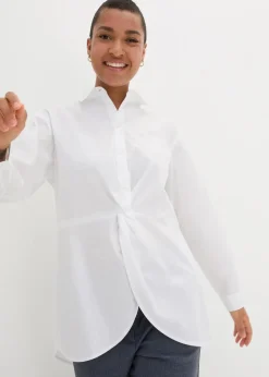 Damen bonprix Bekleidung·Jacken & Mäntel|Blusen & Tuniken|Vokuhila-Bluse in reiner Baumwolle
