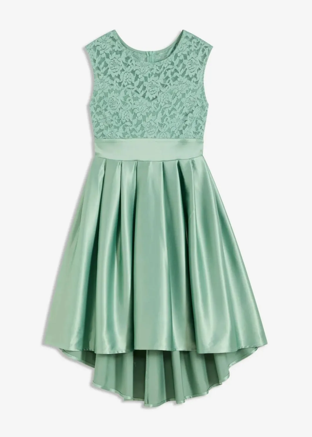 Best Vokuhila-Kleid aus glänzendem Satin mit Spitze Damen Bekleidung·Pullover & Strickjacken|Festliche Mode