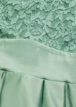 Best Vokuhila-Kleid aus glänzendem Satin mit Spitze Damen Bekleidung·Pullover & Strickjacken|Festliche Mode