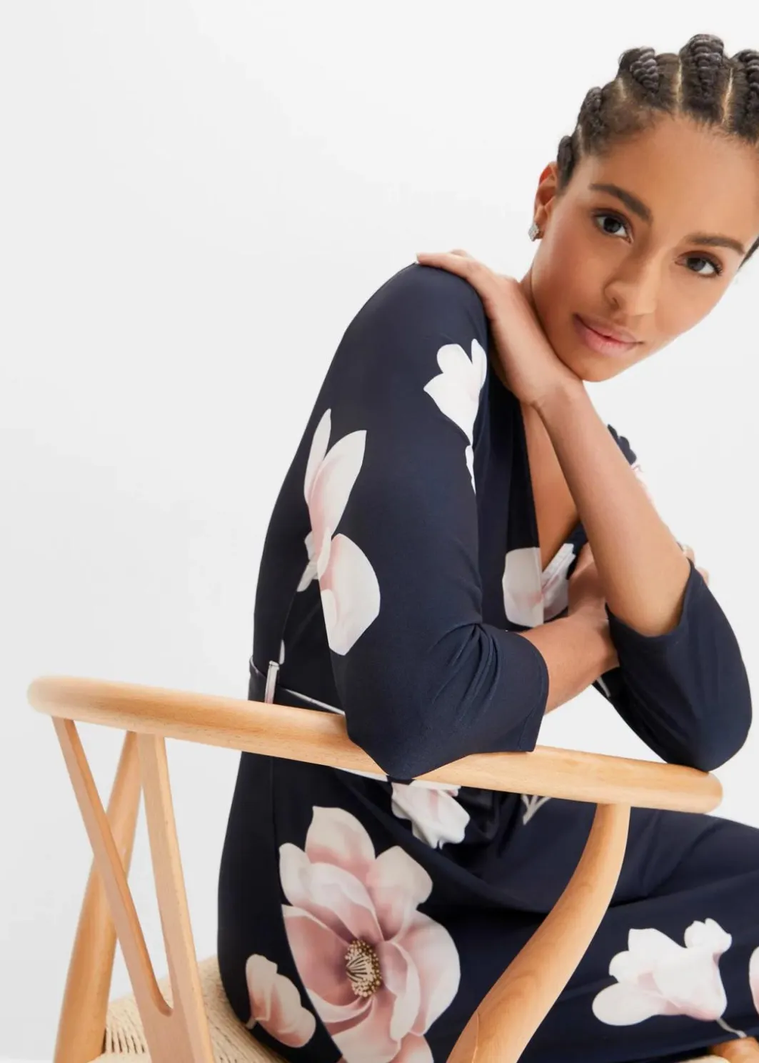 Damen bonprix Bekleidung·Pullover & Strickjacken|Nachhaltigere Materialien|Vokuhila-Kleid aus Jersey mit Bindeband