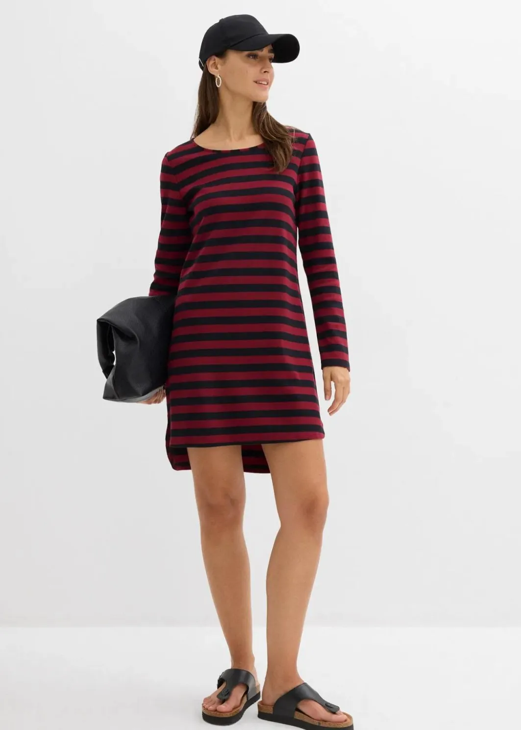 Damen bonprix Bekleidung·Röcke|Basics|Vokuhila-Kleid aus schwerer reiner Baumwolle
