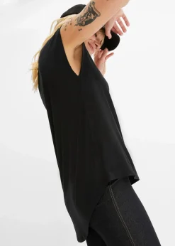 Discount Vokuhila-Shirt aus fließendem Viskosemix Damen Shirts & Tops|Nachhaltigere Materialien