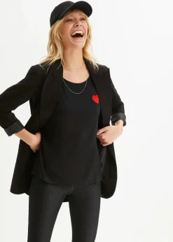 Discount Vokuhila-Shirt aus fließendem Viskosemix Damen Shirts & Tops|Nachhaltigere Materialien