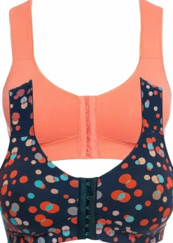 Damen bonprix Große Cups D-H|Nachhaltigere Materialien|Vorderverschluss-BH ohne Bügel mit Bio-Baumwolle (2er Pack)