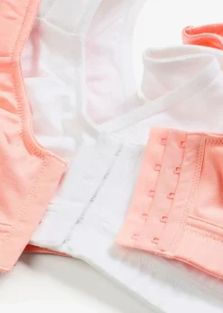Damen bonprix Große Cups D-H|Nachhaltigere Materialien|Vorderverschluss-BH ohne Bügel mit Bio-Baumwolle (2er Pack)