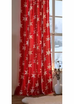 bonprix Vorhänge|Weihnachtsdeko & -Textilien·Gardinen|Vorhang mit Sternedruck inkl.Raffhalter (1er Pack)
