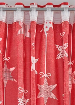 bonprix Vorhänge|Weihnachtsdeko & -Textilien·Gardinen|Vorhang mit Sternedruck inkl.Raffhalter (1er Pack)
