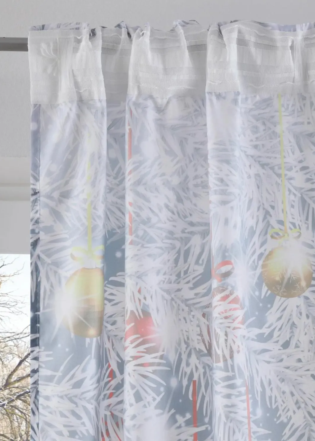 bonprix Weihnachtsdeko & -Textilien·Gardinen|Vorhänge|Vorhang mit weihnachtlichem Druck (1er Pack)