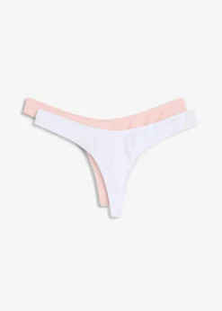 Damen bonprix Wäsche·Basics|Wäsche·Baumwollunterwäsche|V-String mit komfortabler Baumwolle (2er Pack)