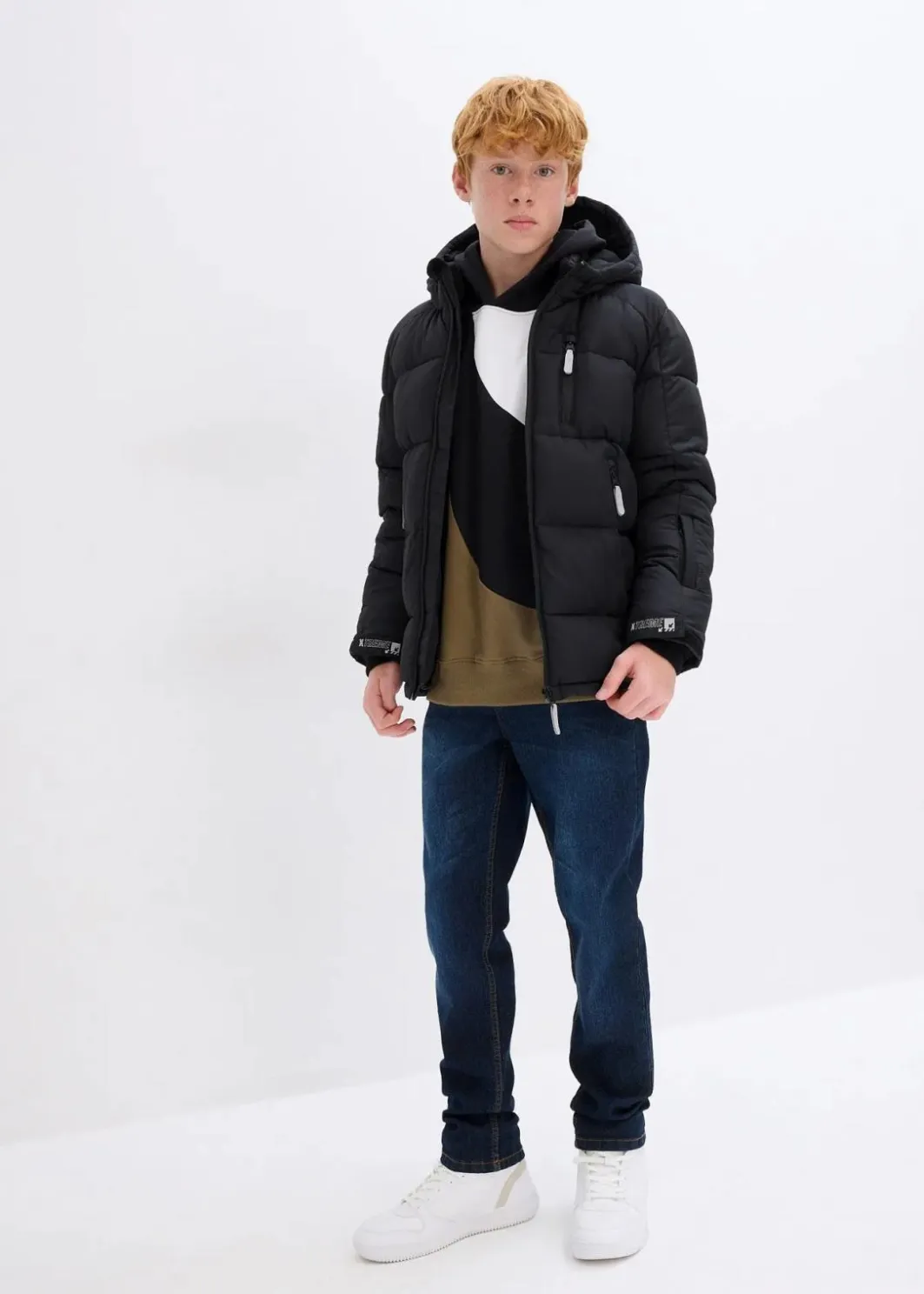 Kinder bonprix Jungen 9-16 Jahre·Jacken & Outdoor|Jungen 9-16 Jahre·Bademode|warm gefütterte Winter-Steppjacke mit Kapuze