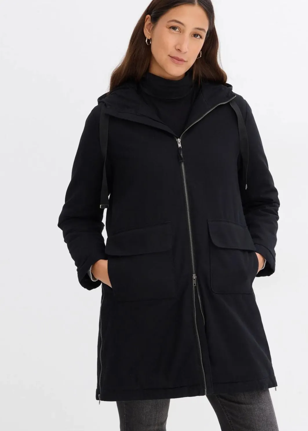 Damen bonprix Bekleidung·Hosen|Jacken & Mäntel|warm wattierter Winterparka mit Teddyfutter in Kapuze