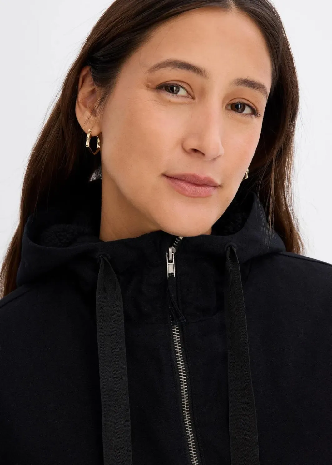 Damen bonprix Bekleidung·Hosen|Jacken & Mäntel|warm wattierter Winterparka mit Teddyfutter in Kapuze
