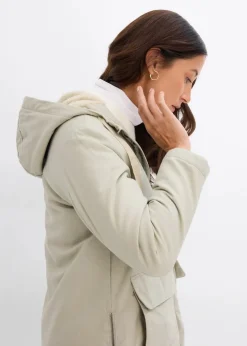 Damen bonprix Jacken & Mäntel|Bekleidung·Hosen|warm wattierter Winterparka mit Teddyfutter in Kapuze