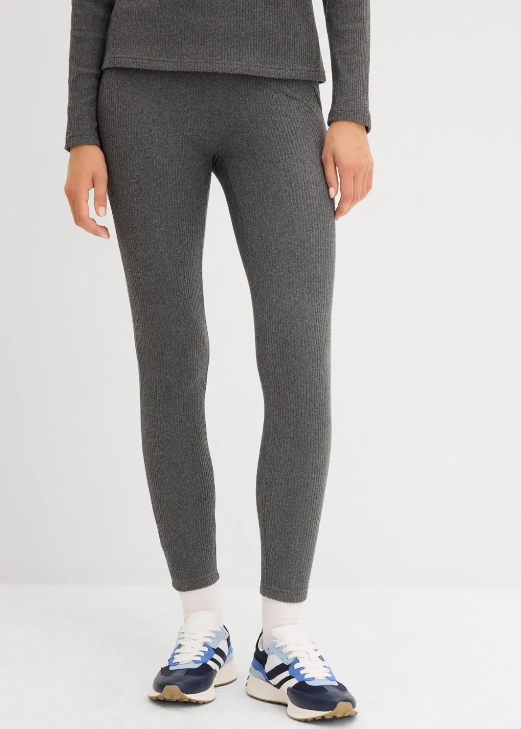 Damen bonprix Hosen|Sportbekleidung|Warme gerippte Thermo-Leggings