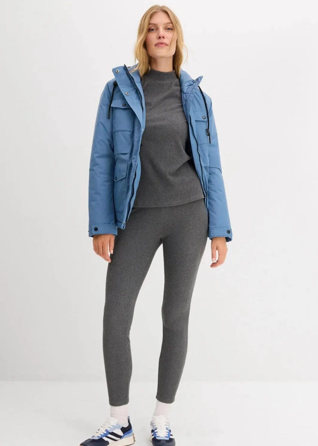 Damen bonprix Hosen|Sportbekleidung|Warme gerippte Thermo-Leggings