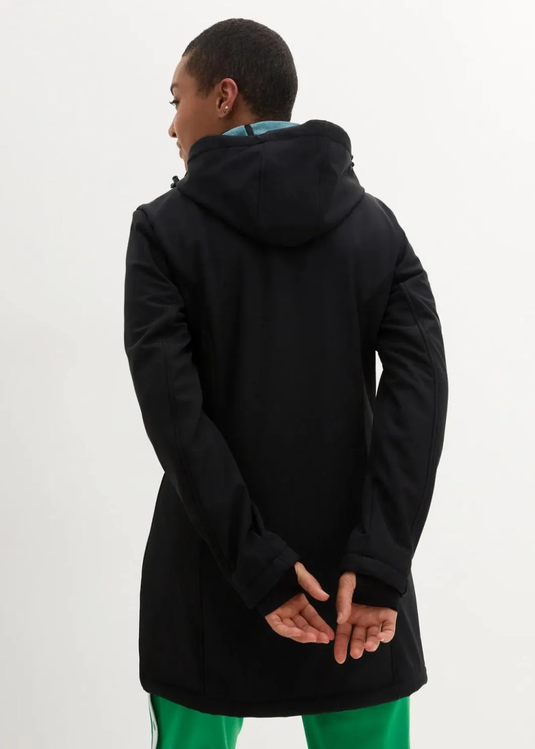 Damen bonprix Jacken & Mäntel|Bekleidung·Hosen|wasserabweisende Funktions-Softshell-Longjacke, Kuschelfleece