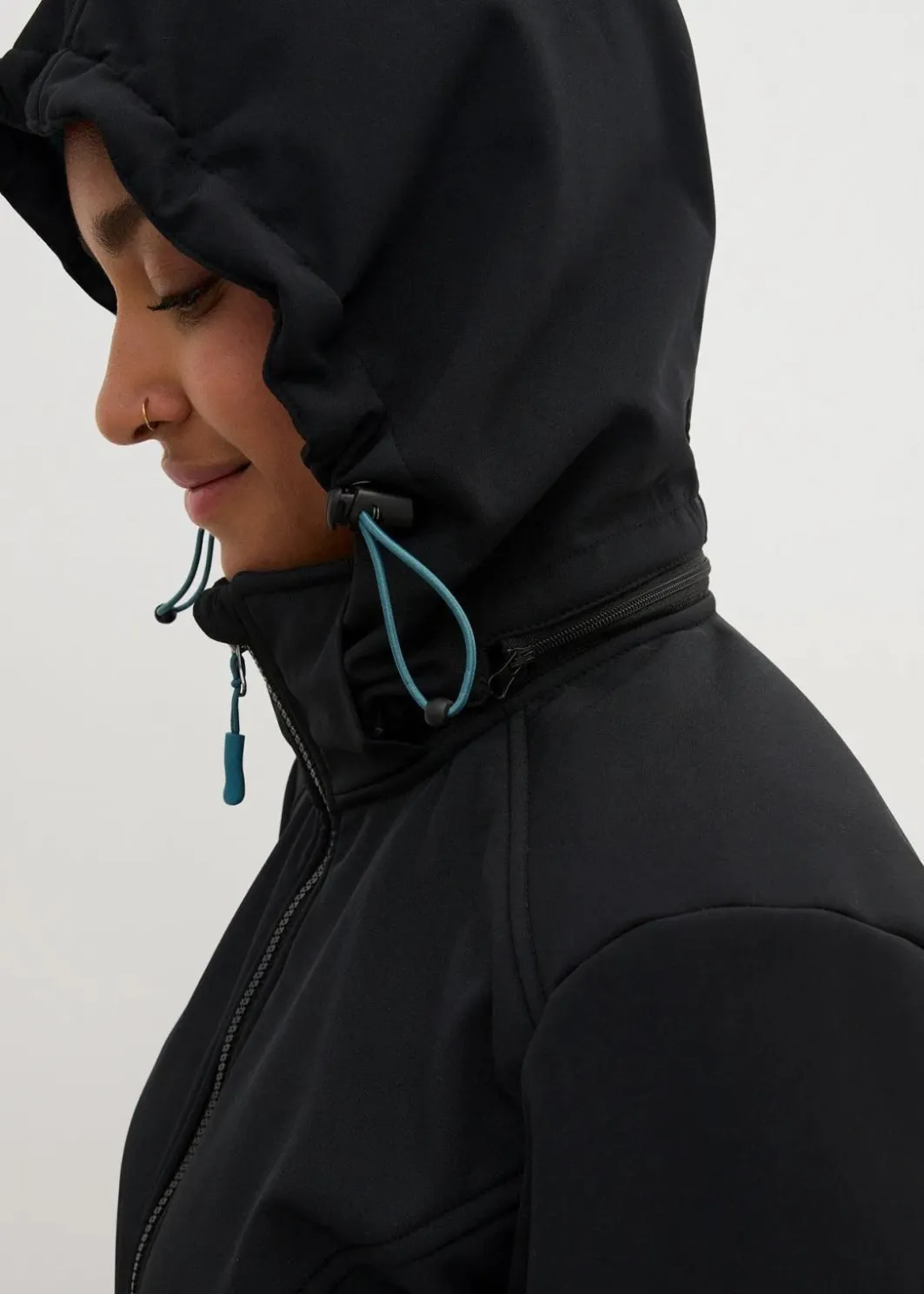 Damen bonprix Jacken & Mäntel|Bekleidung·Hosen|wasserabweisende Funktions-Softshell-Longjacke, Kuschelfleece