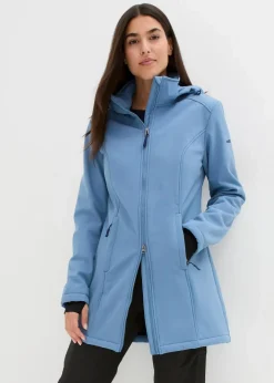 Damen bonprix Bekleidung·Hosen|Jacken & Mäntel|wasserabweisende Funktions-Softshell-Longjacke, Kuschelfleece