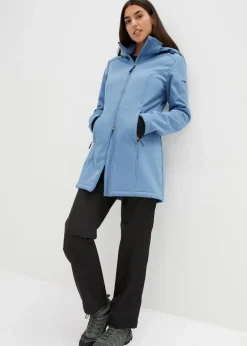 Damen bonprix Bekleidung·Hosen|Jacken & Mäntel|wasserabweisende Funktions-Softshell-Longjacke, Kuschelfleece