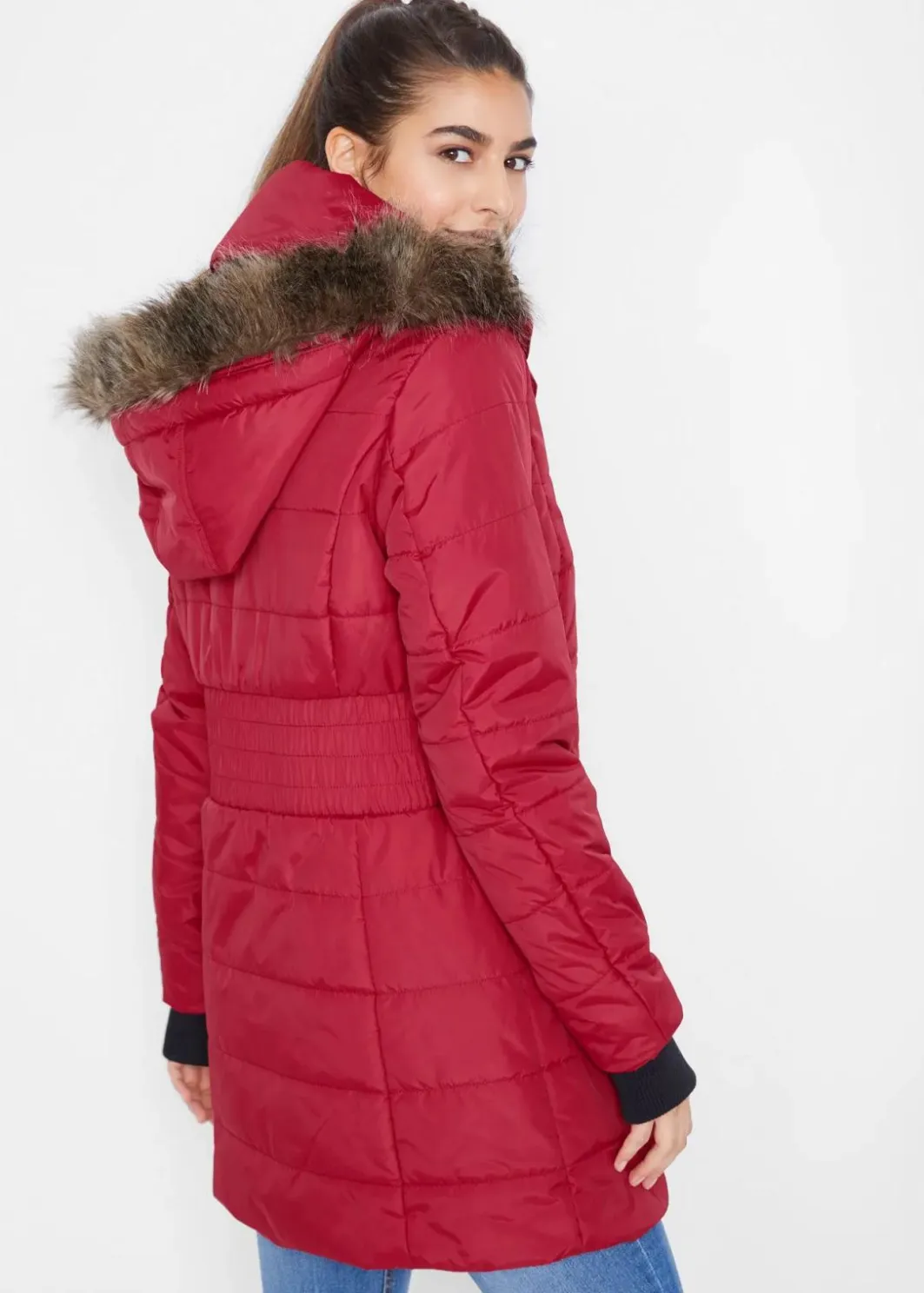 Online wasserabweisende Funktions-Longjacke in 2-in-1-Optik, gesteppt Damen Nachhaltigere Materialien|Jacken & Mäntel