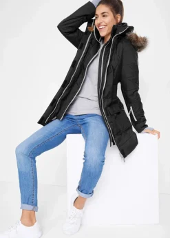 Clearance wasserabweisende Funktions-Longjacke in 2-in-1-Optik, gesteppt Damen Bekleidung·Hosen|Jacken & Mäntel